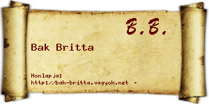 Bak Britta névjegykártya